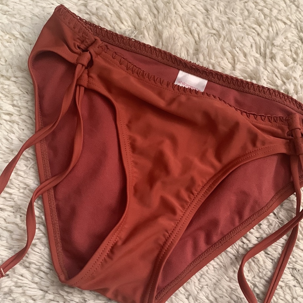 Rust Red Macrame Edge Bikini Bottoms